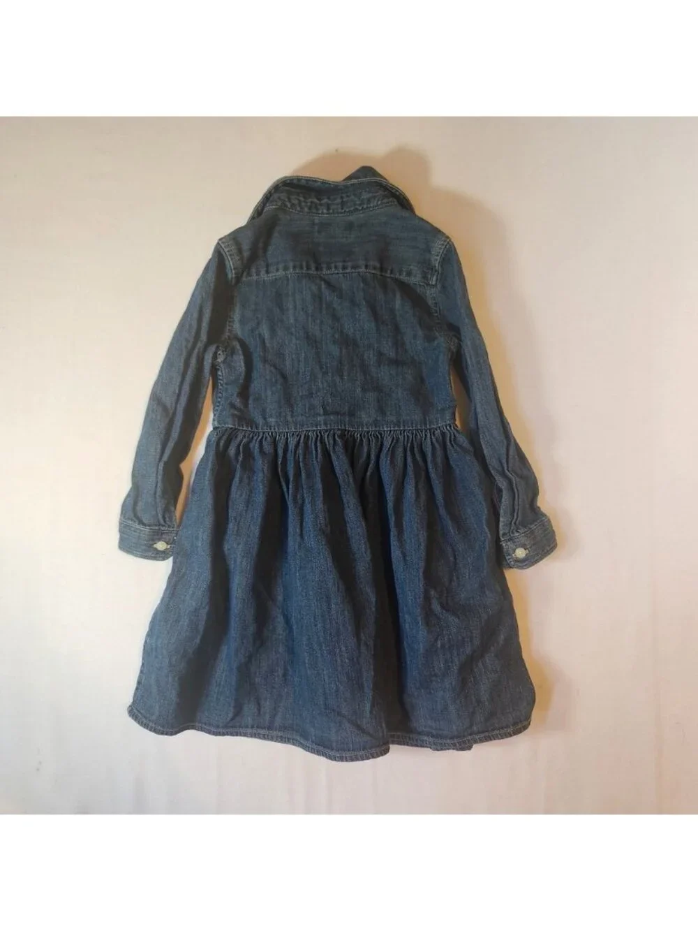 Ralph Lauren Girls Blue Denim Shirt Dress Long Sleeve Pony Logo 24M